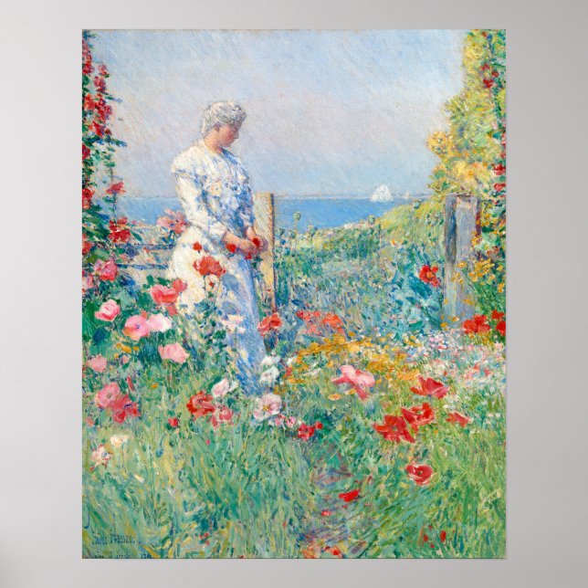 Poster No Jardim de Frederick Childe Hassam (Frente)