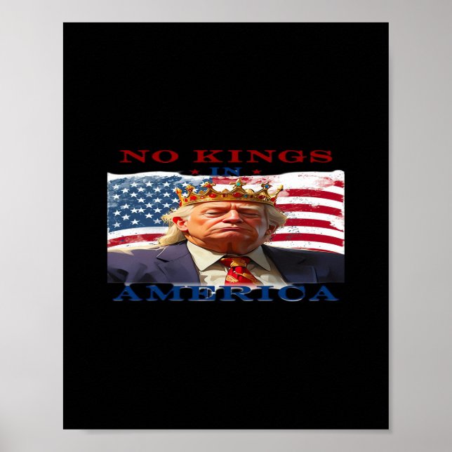 Poster No Kings In America Anti-Trump Creative Design (Frente)