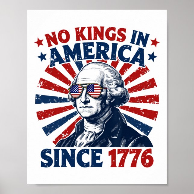 Poster No Kings In America Since 1776 Distressed Flag Usa (Frente)