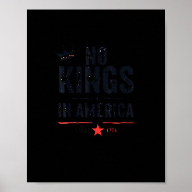 Poster No Kings In America Since 1776 Retro Style Look (Frente)