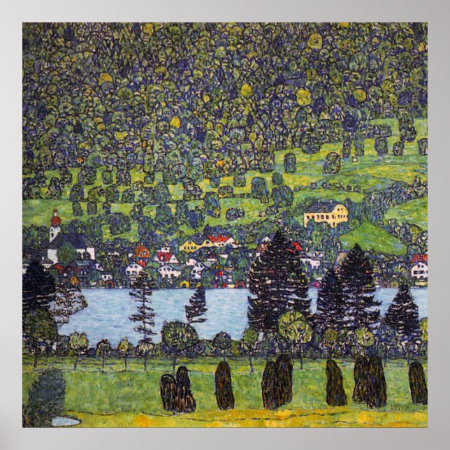 Poster No Lago Atter, Gustav Klimt (Frente)