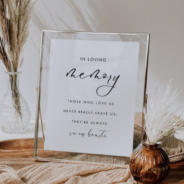 Poster No Loving Memory Modern Wedding Mesa Signal Sign (Criador carregado)