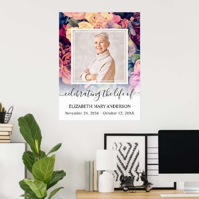 Poster No Loving Memory Moody Floral Pattern Photo (Escritório em casa)