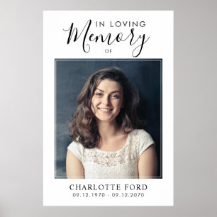 Poster No Loving Memory Photo Funeral Memorial Welcome