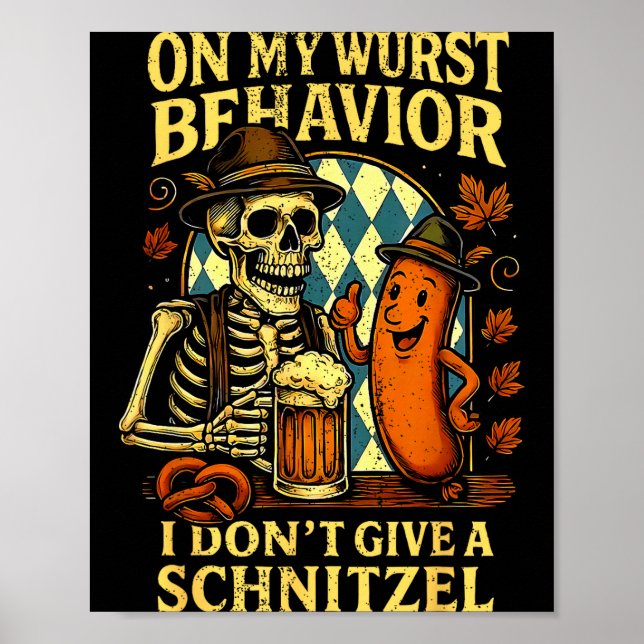 Poster No Meu Comportamento de Wurst Esqueleto Divertido  (Frente)