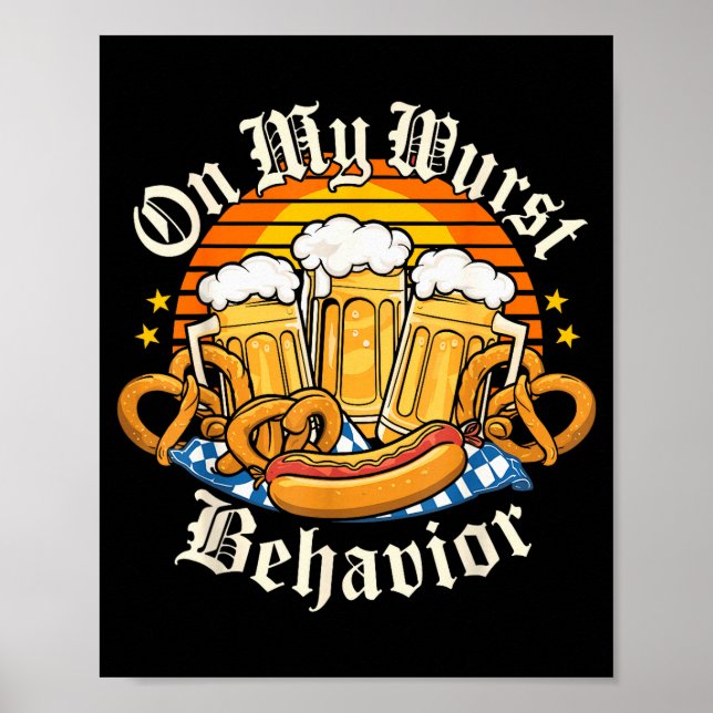 Poster No Meu Comportamento Wurst Retro Groovy Cerveja (Frente)