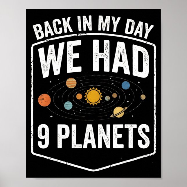 Poster No Meu Tempo Tinha 9 Planetas Professor (Frente)