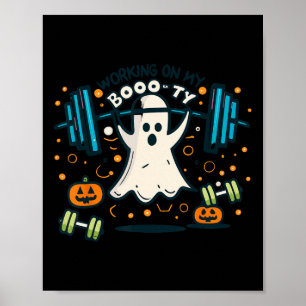 Poster No Meu Trabalho De Fantasma De Halloween De Boo-ty