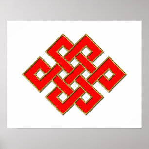 Póster Nó Místico - Vermelho e Dourado 1