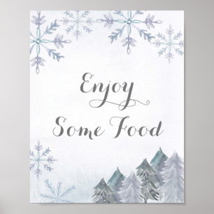 Poster No Natal De Inverno Aproveite Algum Sinal De Comid