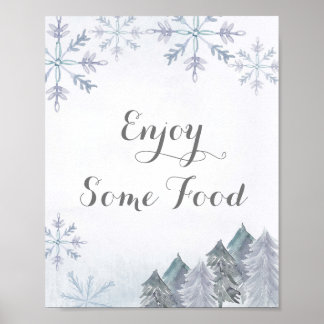 Poster No Natal De Inverno Aproveite Algum Sinal De Comid