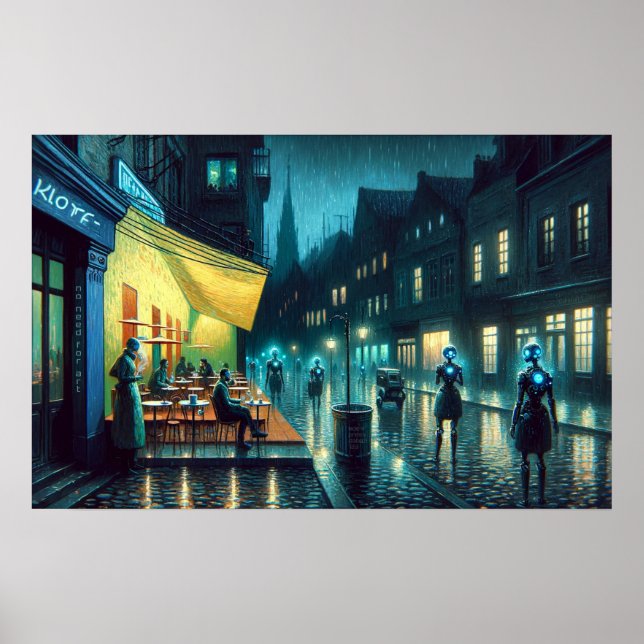 Poster "No Need for Art" (Café Terrace Noir) (Frente)