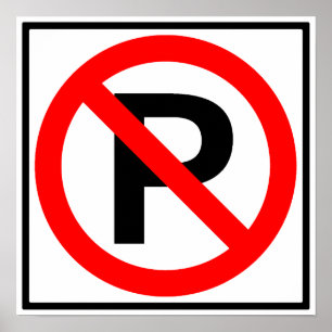 Póster No Parking Highway Sign
