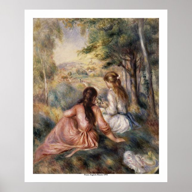 Póster No Prado por Pierre-Auguste Renoir (Frente)