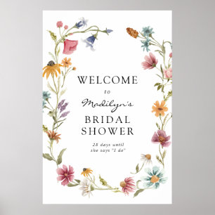 Poster No Sinal de Boas-vindas do Bloom Chá de panela Wil
