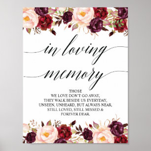 Poster No sinal memorável da mesa do casamento loving da