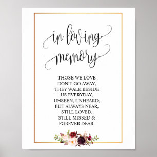 Poster No sinal memorável v3 da mesa do casamento loving