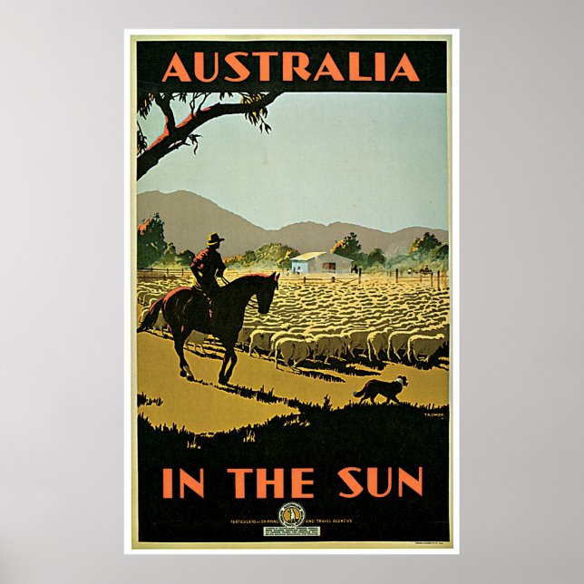 Poster No Sol ~ Viagens vintage Austrália (Frente)