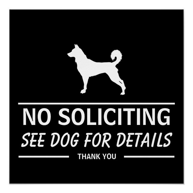 Póster No Soliciting, See Dog For Details Funny (Frente)