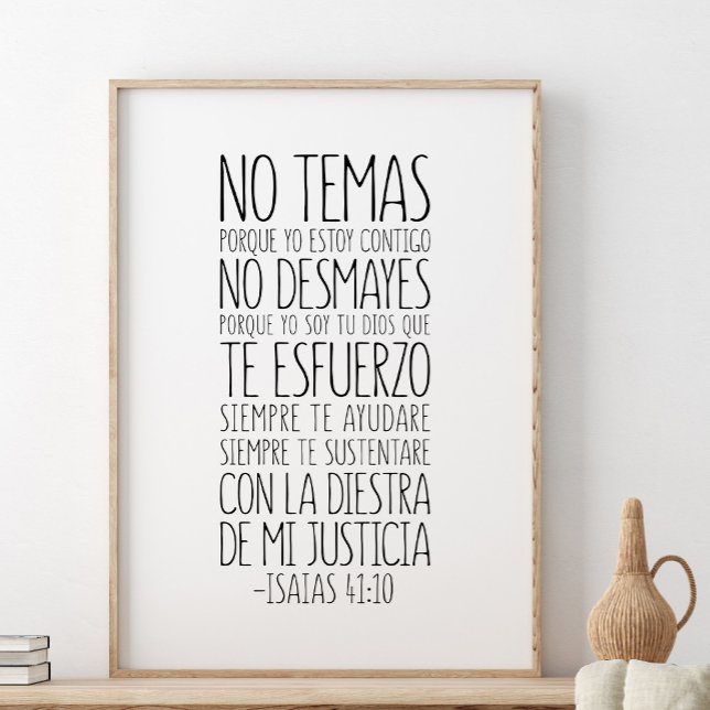 Poster No Temas, Porque Yo Estoy Contigo, Isaías 41:10 (Criador carregado)