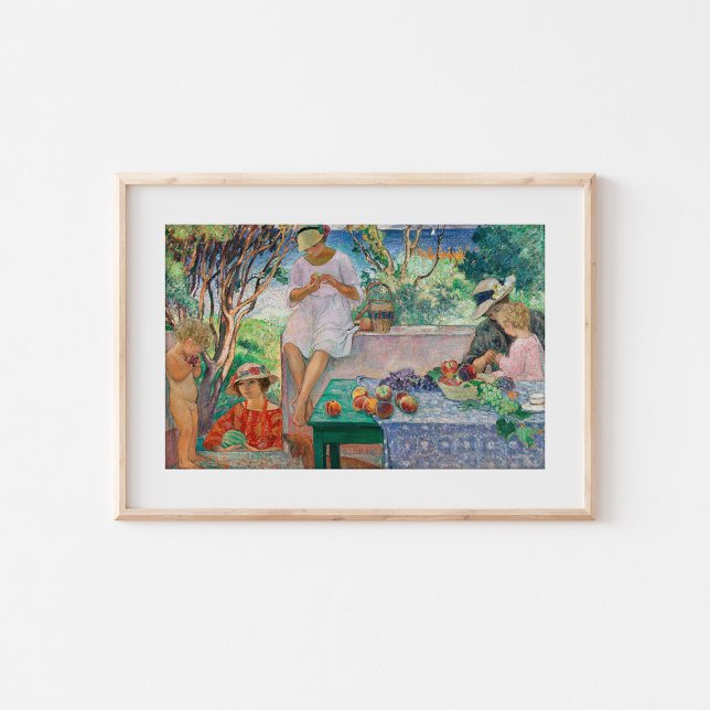 Poster No terraço em Sainte-Maxime | Henri Lebasque (Criador carregado)