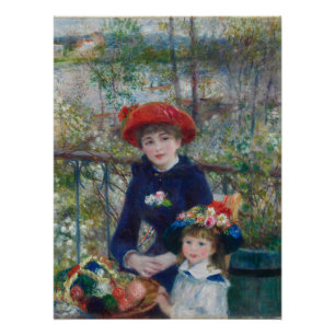Póster No Terraço, Retrato Impressionista, Renoir