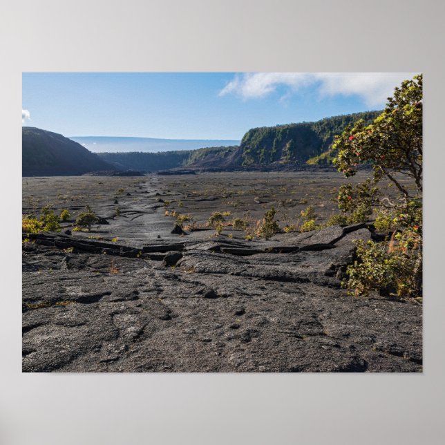 Poster no topo da cama de lava seca da cratera kilauea ik (Frente)