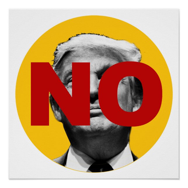 Póster No Trump (amarelo e vermelho) (Frente)