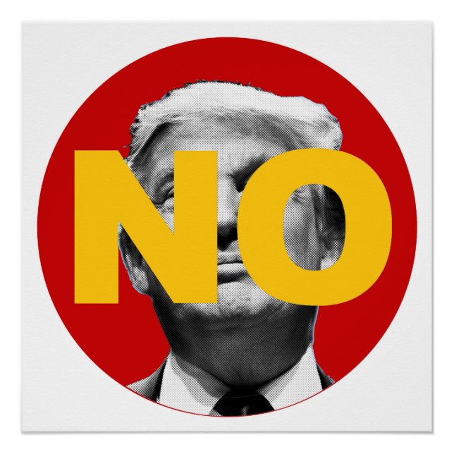 Póster No Trump (vermelho e amarelo) (Frente)