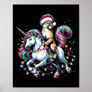 Poster No Unicórnio das Luzes de Natal Cougar