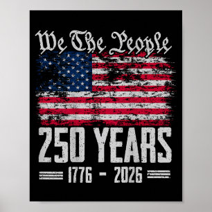Poster (no verso) 250 anos americano aniversário de 250 a