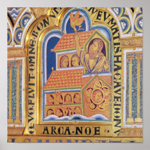 Poster Noah e a arca, detalham um dos painéis Verduner