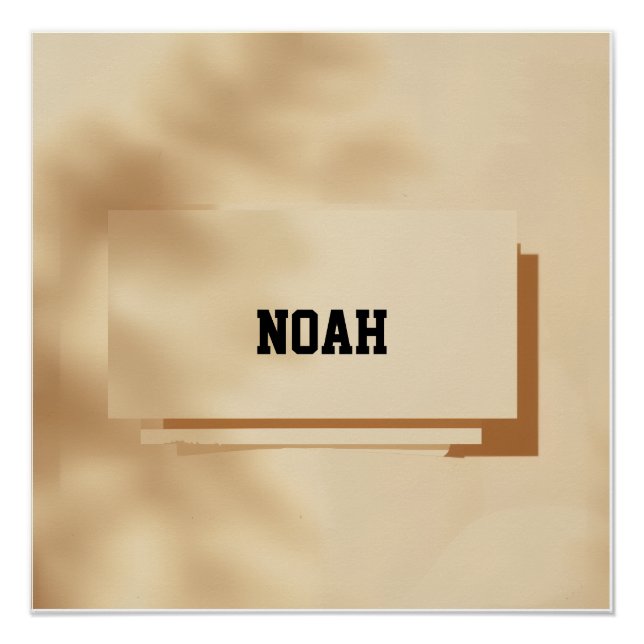 Póster Noah Minimal Name Poster – Clean Modern Print (Frente)