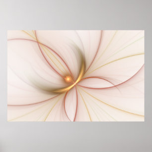 Poster Nobre Copper E Dourado Abstrato de Arte Fractal Mo