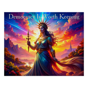 Póster Nobre Senhora Liberdade A Democracia Vale a Pena