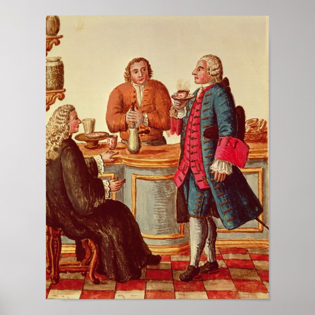 Póster Nobres venezianos em um café (Frente)