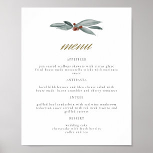 Poster NOEL Winter Berry Natal Weday Menu