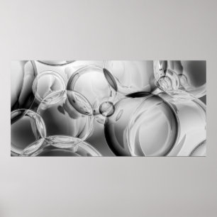 Poster Noir Bubbles
