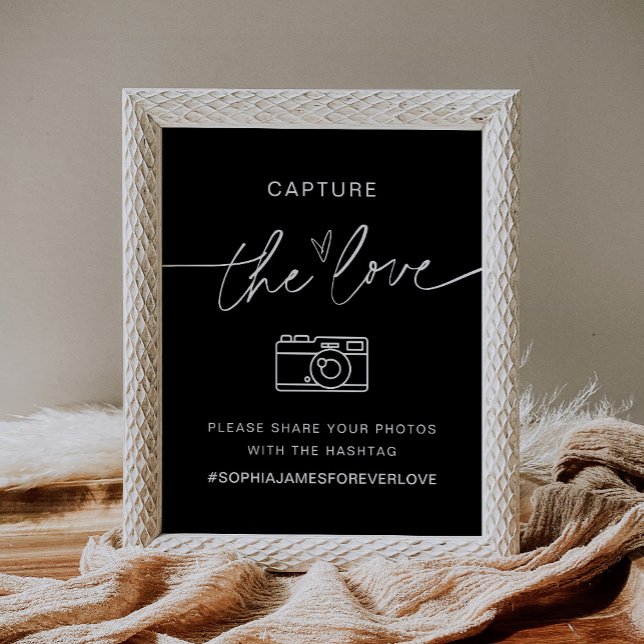 Poster NOIR Capture O Sinal De Hashtag De Casamento De Am (Criador carregado)