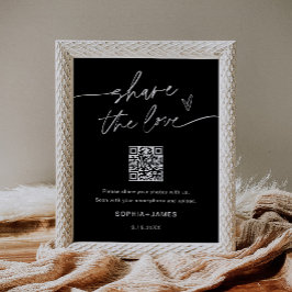 Poster NOIR Compartilhe o Amor Casamento Código QR da Fot