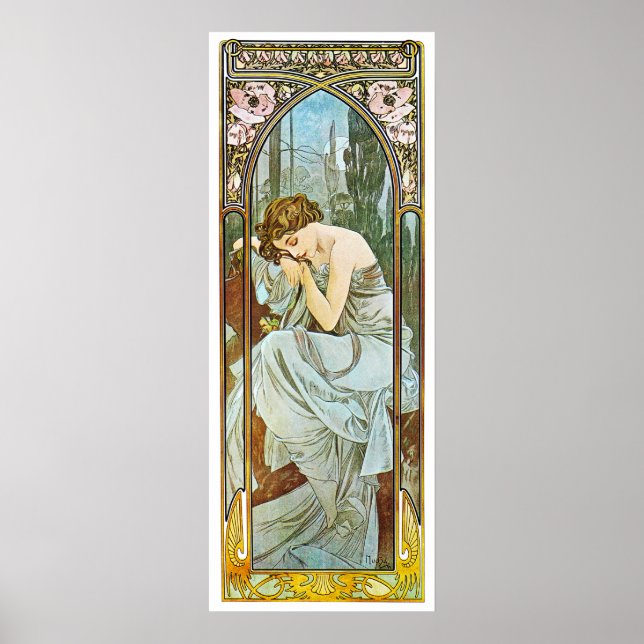 Póster Noite, Alphonse Mucha (Frente)