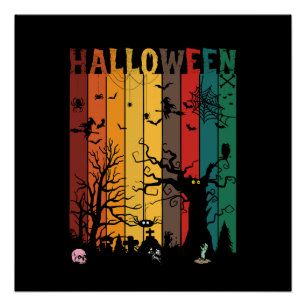 Póster Noite Colorida de Halloween