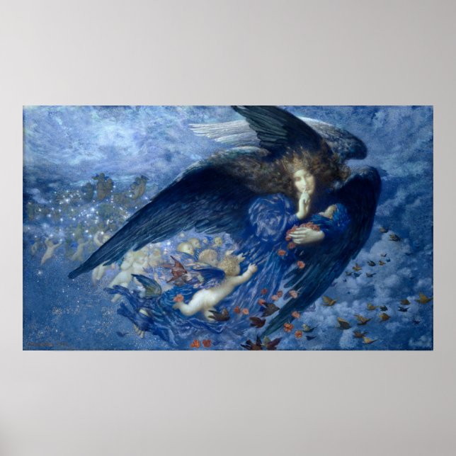 Poster Noite com seu trem de estrelas (Angel com Cherubs) (Frente)