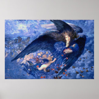 Póster Noite com seu trem de estrelas de arte