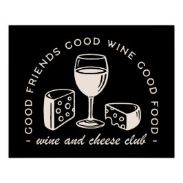 Póster Noite da festa do vinho e do queijo