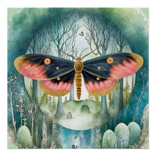 Póster Noite da Floresta Rosa