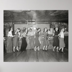 Póster Noite das Garotas, 1938. Foto Antiga