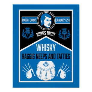 Póster Noite de Burns Escocês