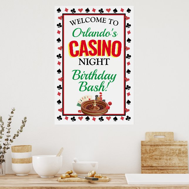 Poster Noite de Cassino Personalizada (Cozinha)