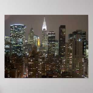 Poster Noite de Chrysler Buuilding NYC